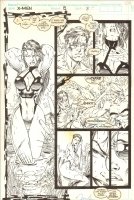 X-Men #8 w/ Swimsuit Psylocke, Cyclops and Jean by Jim Lee Comic Art